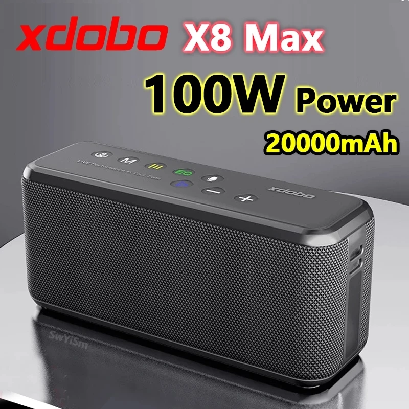 

XDOBO X8 MAX 100W Portable Speaker Wireless BT Speaker Power Bank TWS Speaker 20000mAh Boombox Audio Player