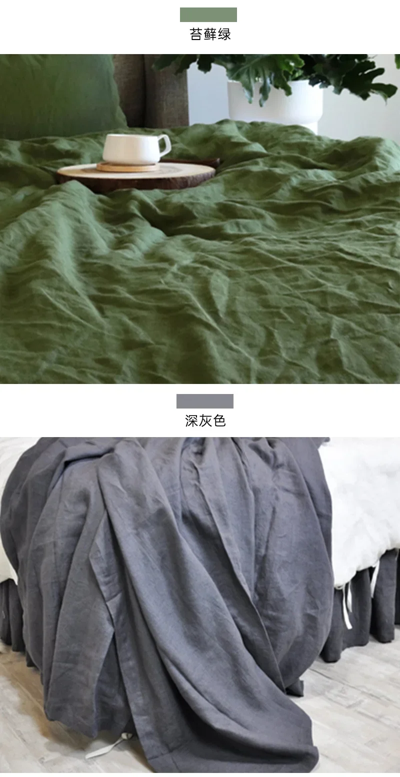 Pure 100% Linen Flat Sheet Moisture Absorbent All Season Linen Bed Sheet Various Sizes Solid Color 1 Piece Linen Flat Sheet Only