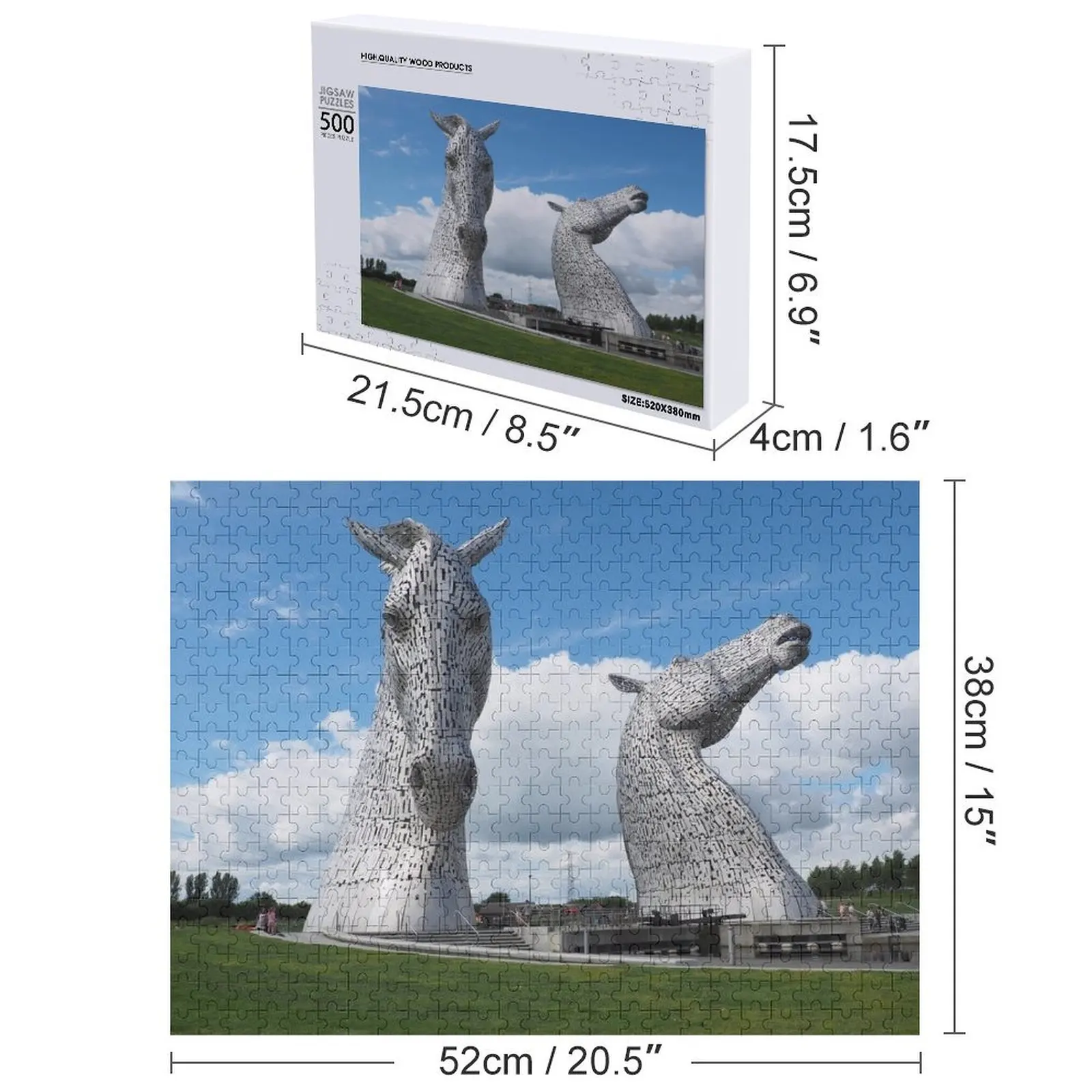 The Kelpies Quebra-cabeça Nome Brinquedo de madeira Nome personalizado Composição de madeira para crianças Quebra-cabeça