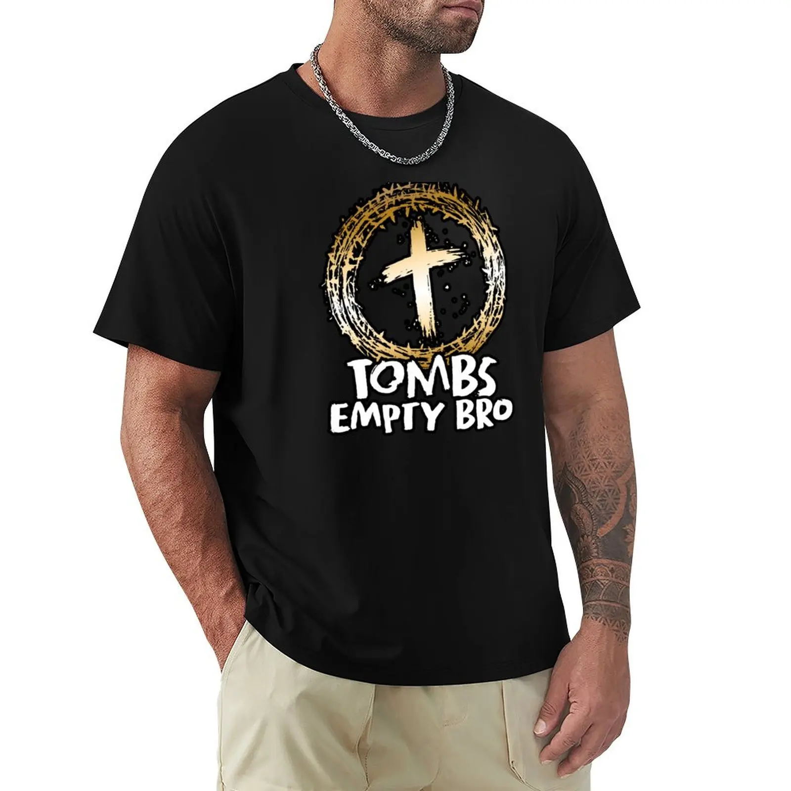 

Tombs Empty Bro - Gold T-Shirt sweat funny meme t-shirts vintage anime shirt graphic shirts Short sleeve tee men