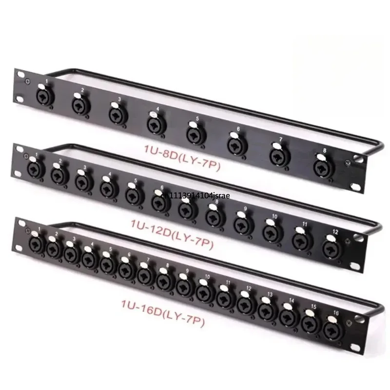 8‑12‑16 Way D‑Type 1U Rack Mount Patch Panel BNC SDI XLR 6.35 HDMI Speaker Male Female Connector view 5