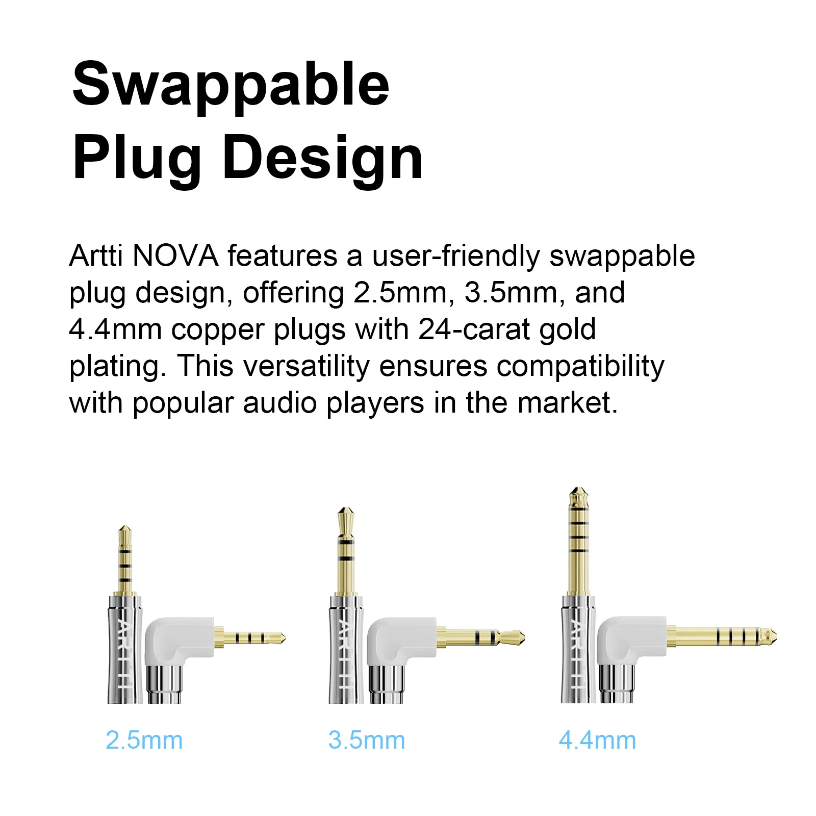 ARTTI NOVA-Câble de mise à niveau en cuivre plaqué argent pour écouteurs A2, 3 en 1, 4 cœurs, 280 brins, 7N OCC, compatible 2.5mm, 3.5mm, 4.4mm