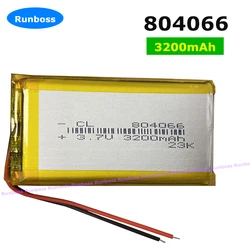 1-4 szt. 804066 3.7V 3000mAH polimerowa bateria litowo-jonowa do banku moc pc tabletu GPS mp4 mp5 lampa Led głośnik kamera do rejestracji wideo