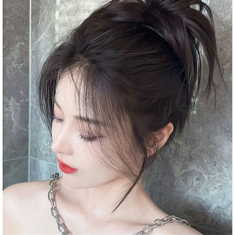 Fashion Y2K Synthetic Messy Hair Bun Fluffy Women Highlight Hair Accessories Hair Extensions Wig Claw Clip Rope in Hairpiece