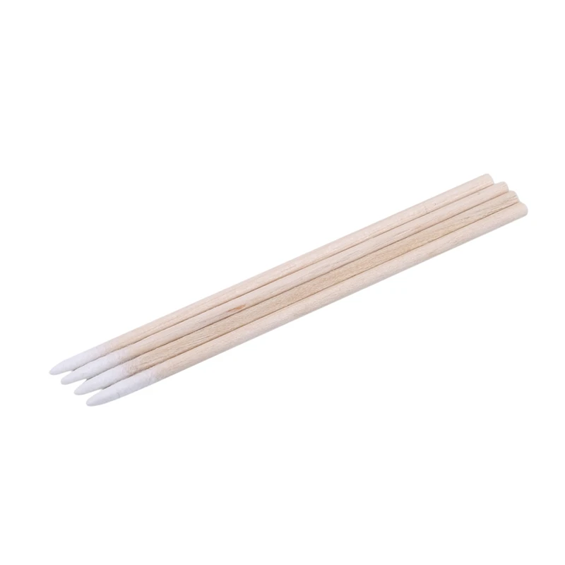 Wooden Tip Cotton Stick Long 7cm 100/300pcs Wooden Handle Tip Semi Permanent Embroidered Cotton Swabs