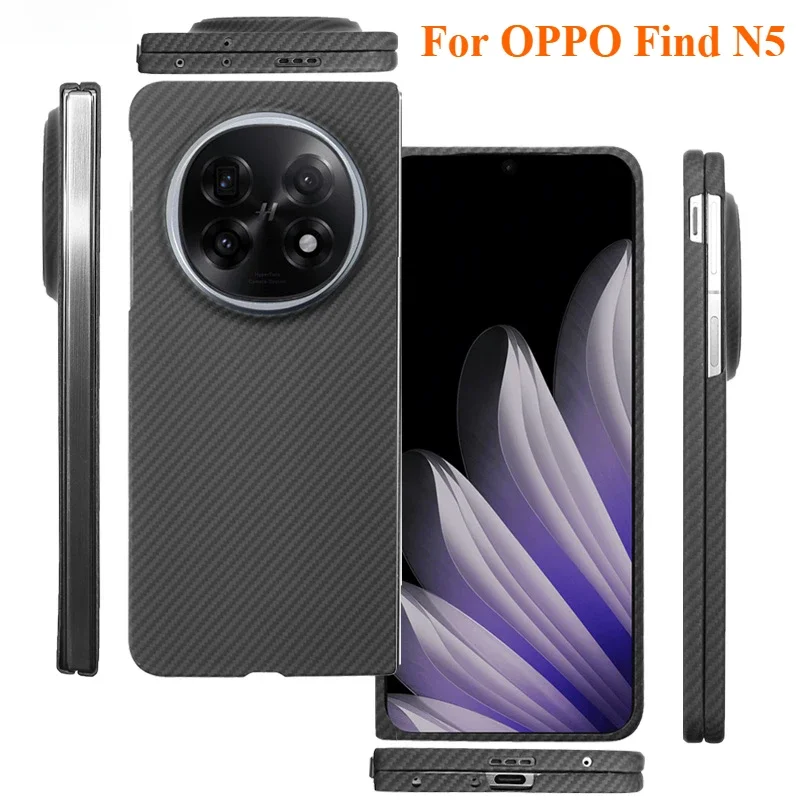

Чехол из углеродного волокна для чехлов OPPO Find N5, магнитное металлическое кольцо, ультратонкий чехол из арамидного волокна