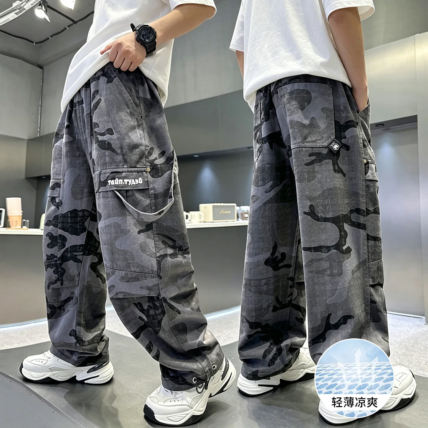 New Boys Summer Camouflage Tactical Pants - Kids Cargo Pants with Multiple Pockets, Trendy & Comfortable for 4-14 Years Old