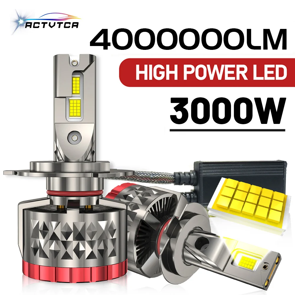 

ACTVTCA 3000W 4000000LM H7 H4 LED Headlights Canbus H8 H9 H11 9005 HB3 9006 HB4 9012 HIR2 Headlamp 6000K LED Car Lights 12V 24V