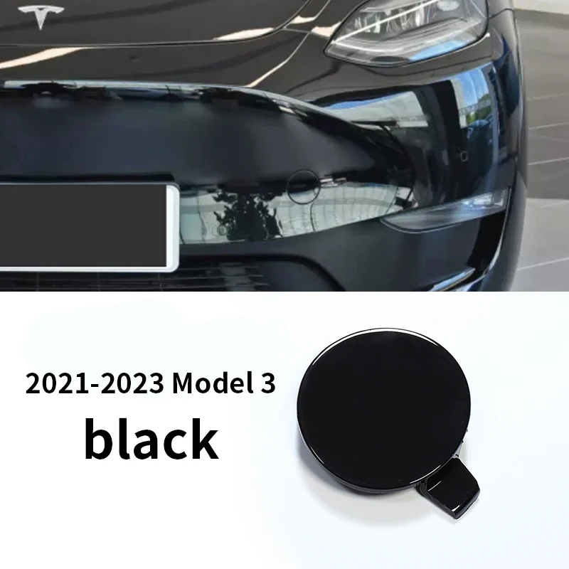 For Model 3  Tesla Auto Car Front Bumper Tow Hook Eye Cover Trim Trailer Cap Plug  Automobiles Parts Front trailer cover black
