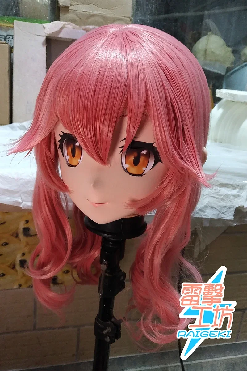 (RAIGEKI MAKS 48) Resin 3/4 Head Female/Girl Kigurumi Anime Cosplay Masks Crossdress Japan Role Lolita Crossdresser DOLL BJD Cos