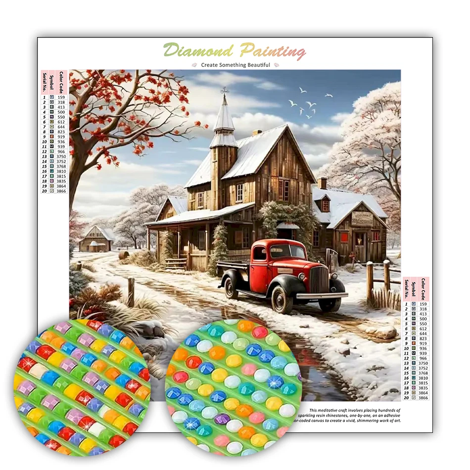 Art Craft Gifts For Adults - GATYZTORY 다이아몬드 페인팅 눈 덮인 풍경
