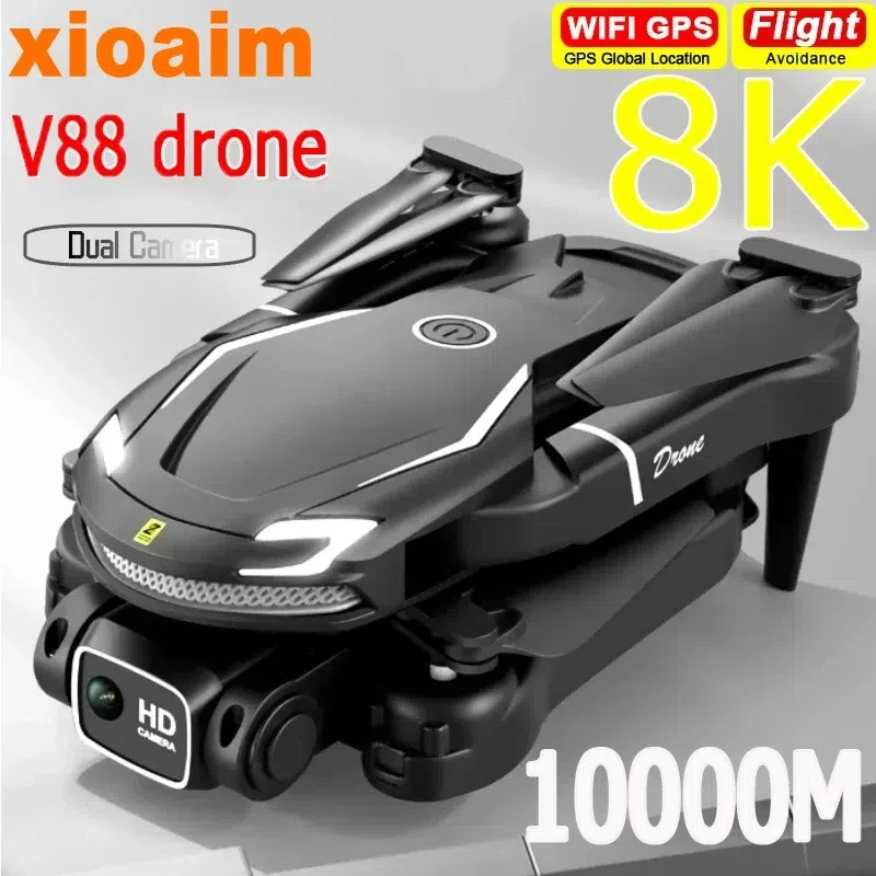 Dla Xiaomi Mini V88 Drone 8K 5G GPS Profesjonalna fotografia lotnicza HD Zdalnie sterowany samolot HD Podwójny aparat Quadcopter Zabawka UAV