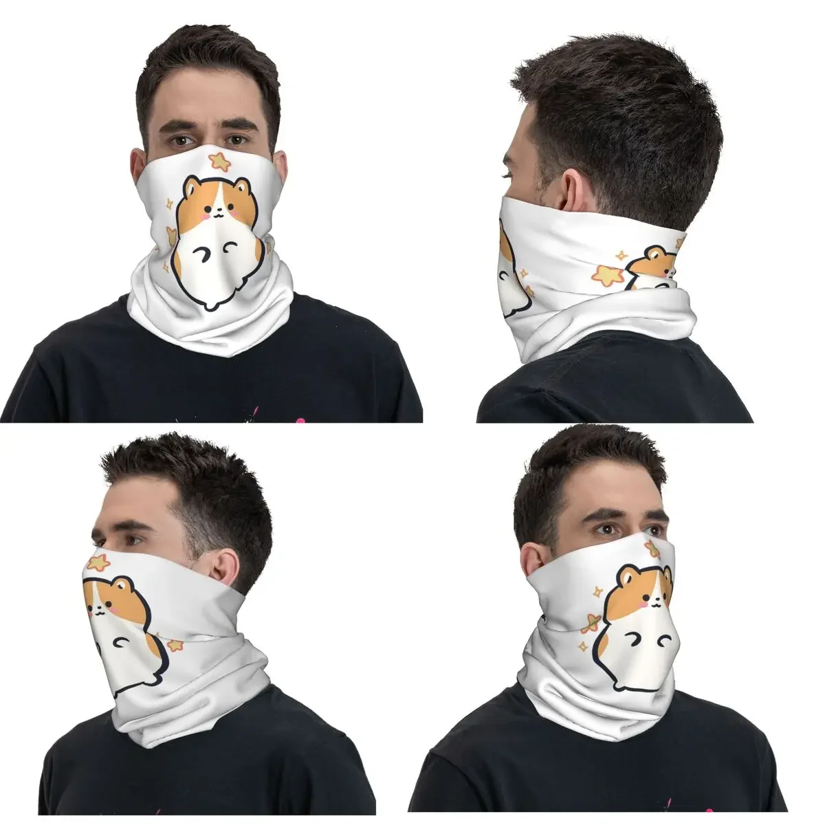 Leuke hamster bandana nekbeschermer bedrukte wikkelsjaal multifunctioneel gezichtsmasker rijden unisex volwassen winter