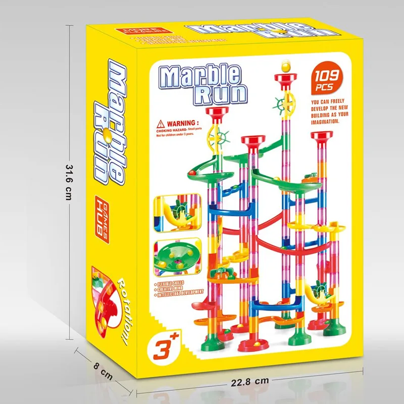 Marble Run Blocos de Construção para Crianças, Brinquedo de Montagem DIY para Crianças, Track Ball