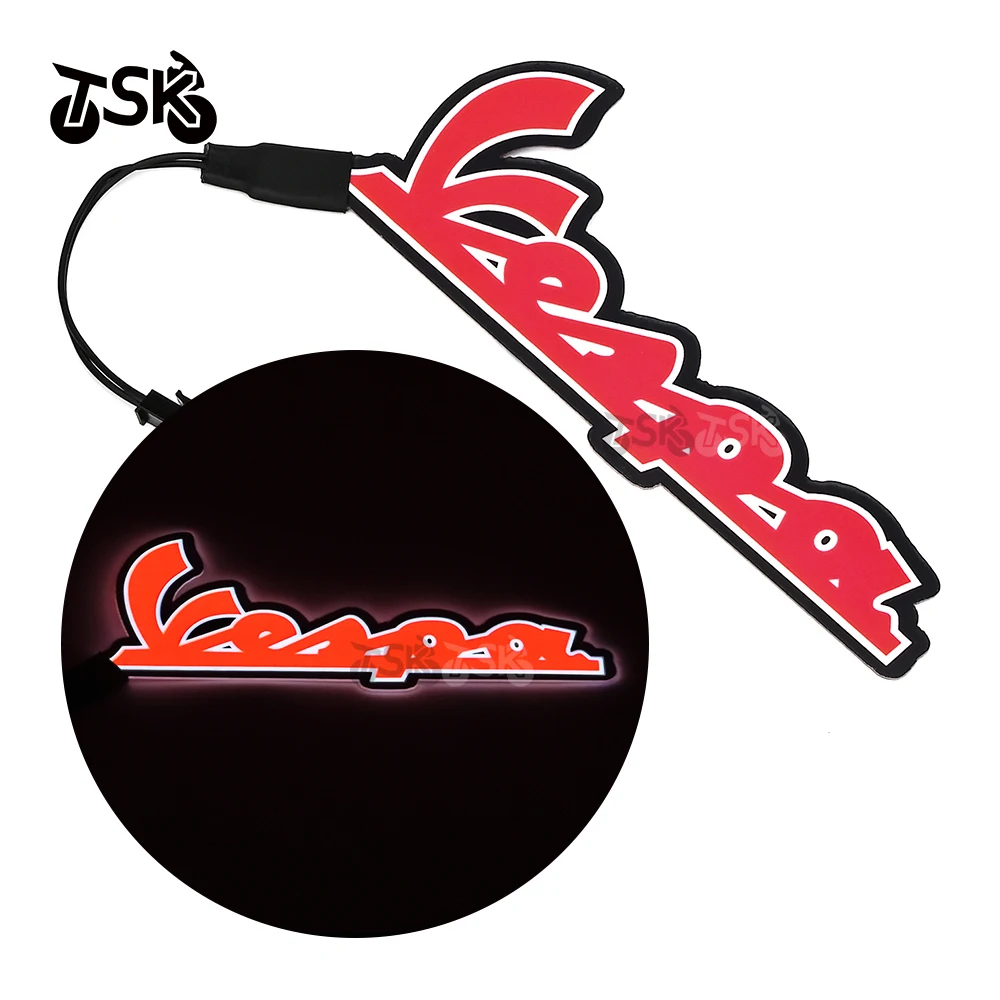 

For Piaggio Vespa GTS-300 GTV-300 S 125 LX 125 Cold Light Lamp Sticker Motorcycle Ornamental Tank Logo Decal