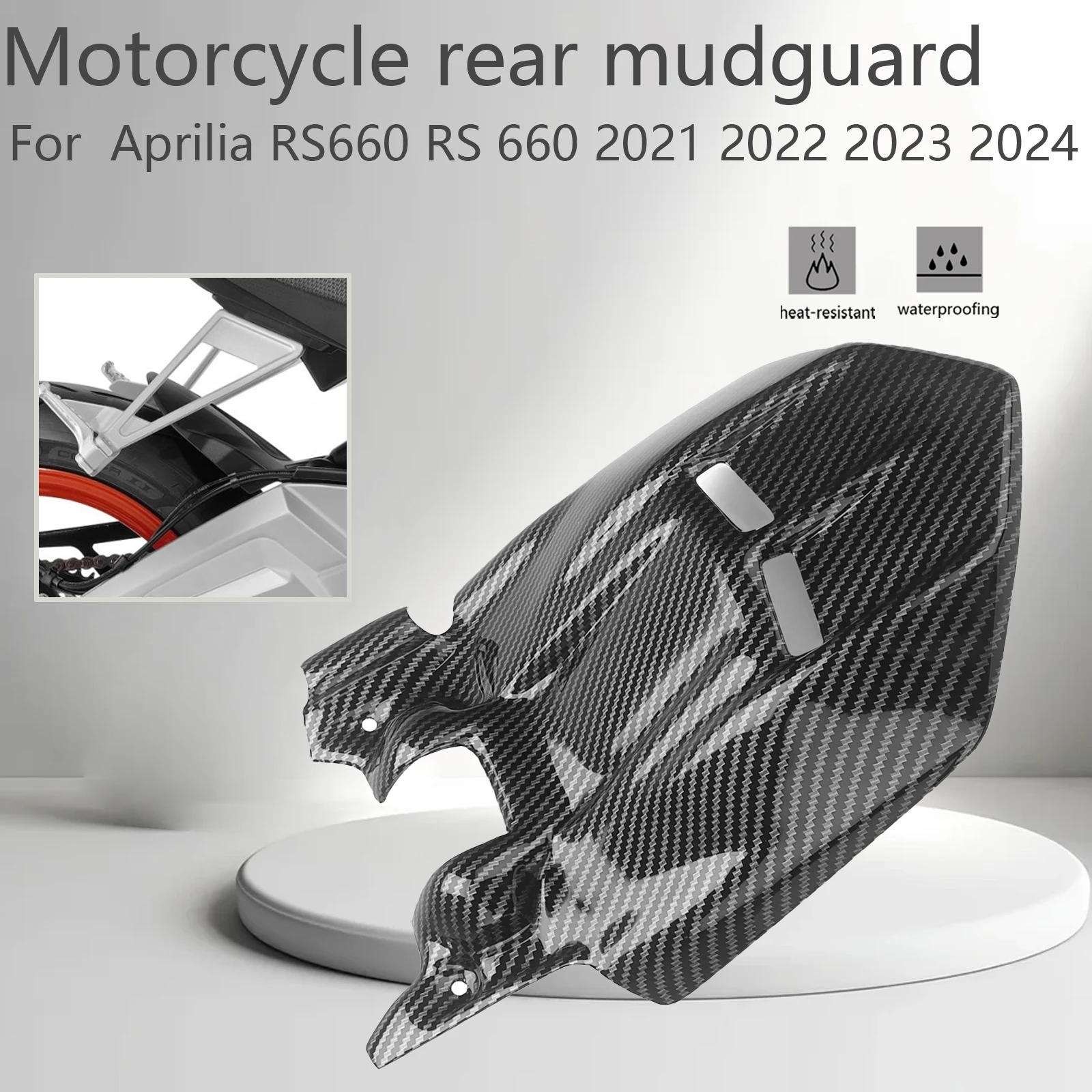 motorcycle rear mudguard extension  ABS carbon fiber, rear mudguard anti sand plate For Aprilia RS660 RS 660 2021 2022 2023 2024