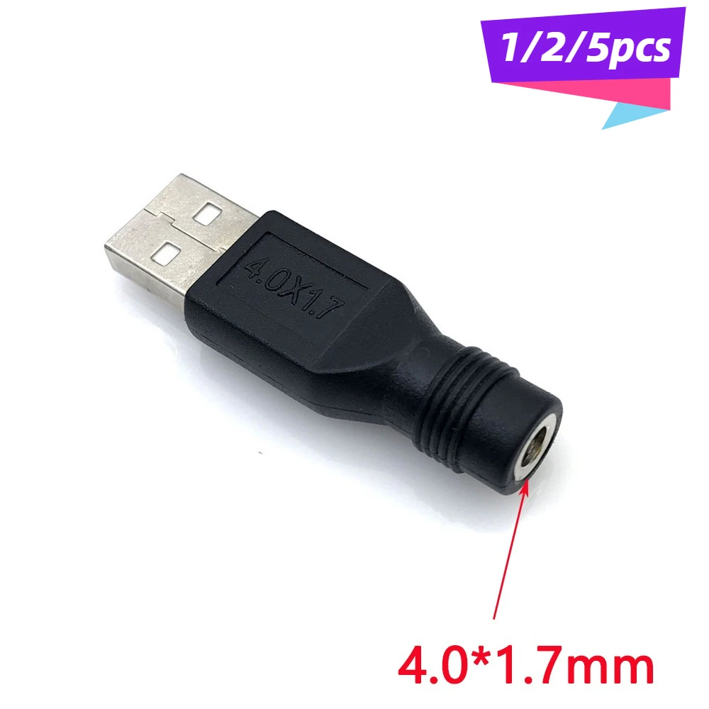 

1/2/5pcs Adapter Plug Female Jack To USB Male DC 4.0*1.7MM Power Converter Plug Charging Adapter Converter USB Plugs