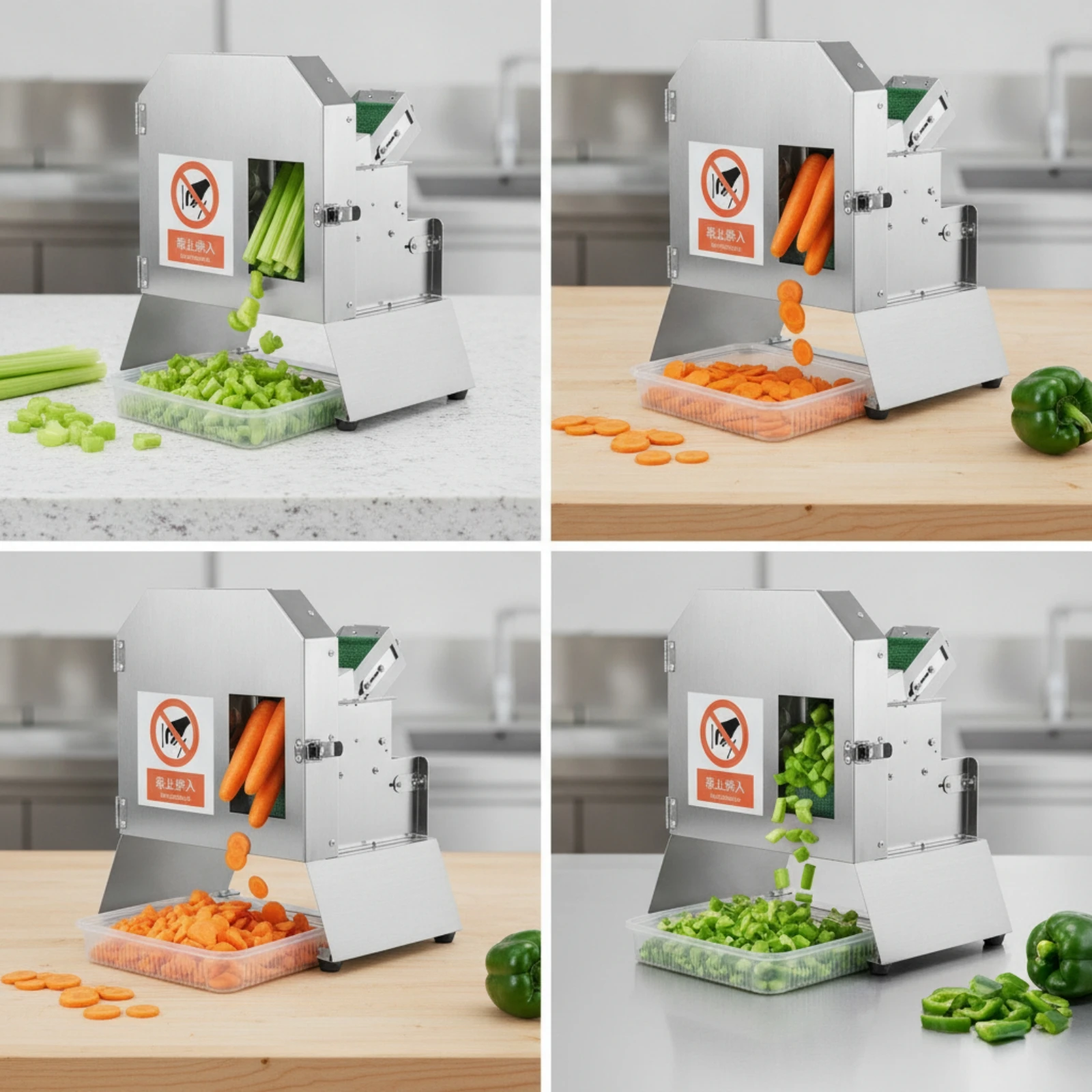 Conveyor-Fed Vegetable Cutter Safe Automatic Veggie Cutter Kitchen Appliance Rust-Resistant for Restaurant Owners view 5