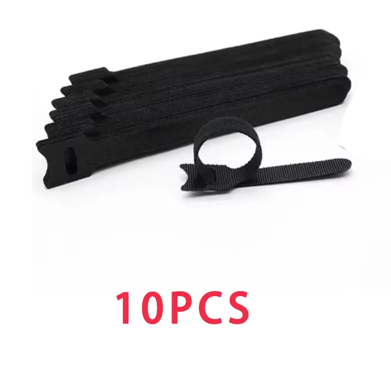 10 piezas/20 piezas/30 piezas/50 piezas bridas para cables reutilizables negras compatibles con gestión de cables-organizadores de cables ajustables y de bucle