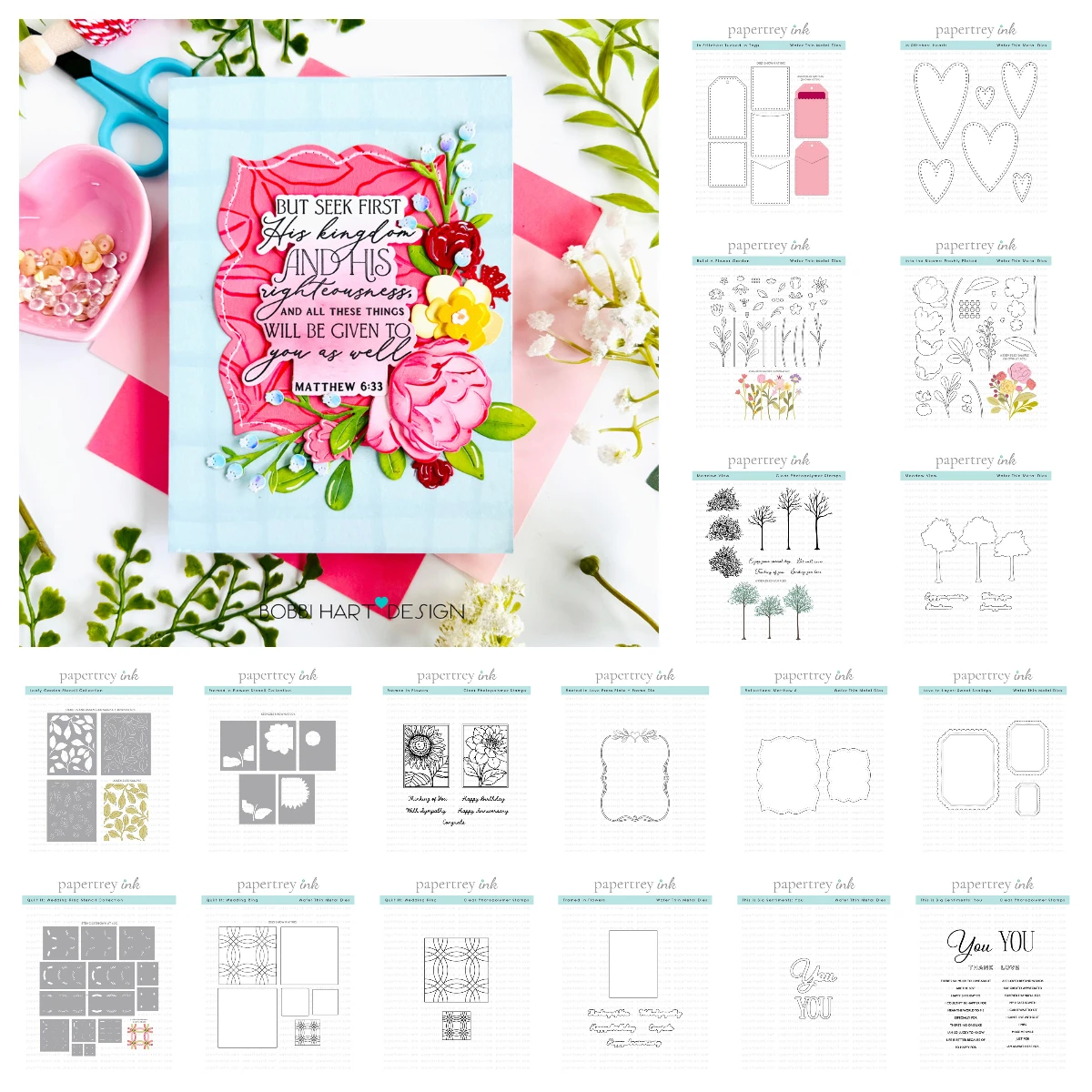 Postage Stencil Collection Big Sentiments Hello Metal Cutting Dies and Stamps Set DIY Framed