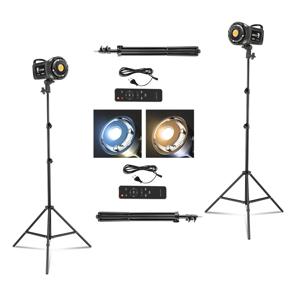 100W/115W Bowens COB Photography Light Kit 2M Tripod Photography Accessories For Portrait Flash Studio Accessories Youtube Live