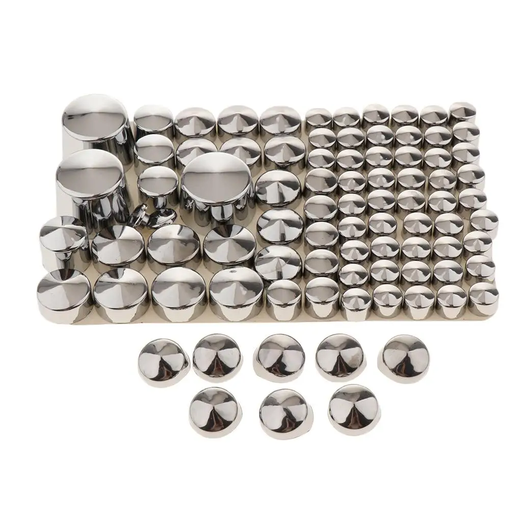 Chrome Bolt Toppers Caps Dress Kit Alloy Nut Screw Covers for Motorcycle Repair Tools and Accessories