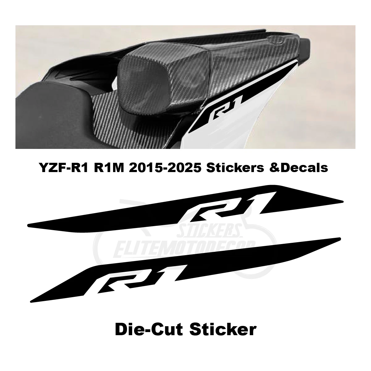 

Наклейка на задний обтекатель, полая линия заднего сиденья 2015-2024 20, 22, 23, 24 25, все логотипы для YAMAHA YZFR1 YZF-R1 R1M YZF1000