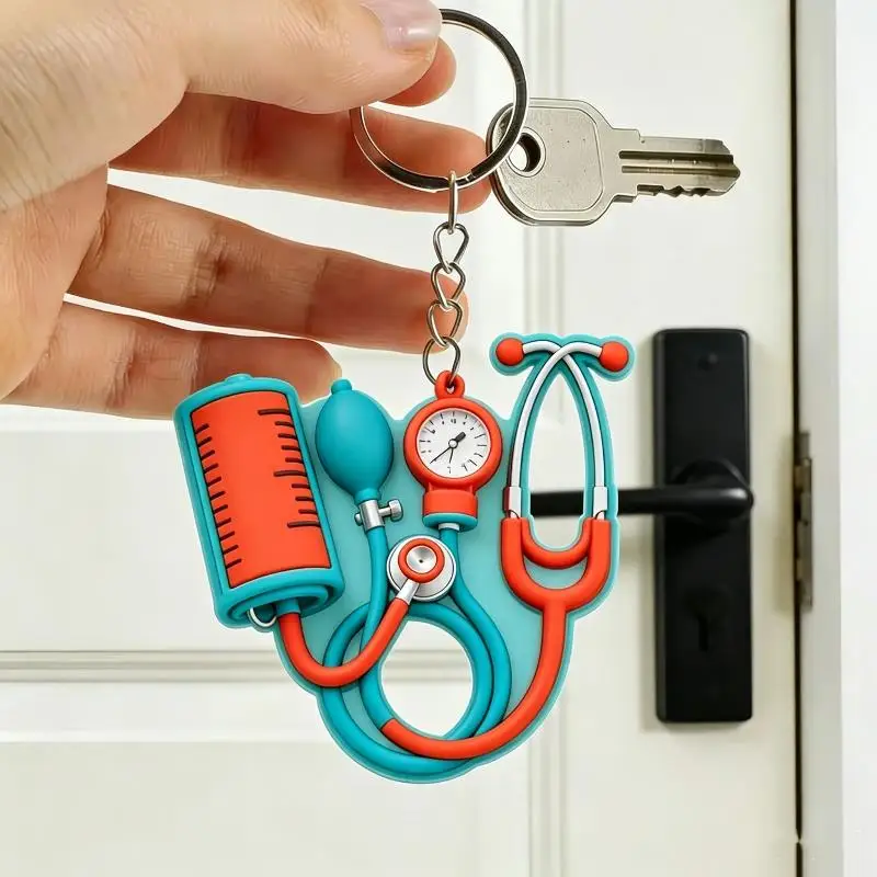 Fashion 2D Acrylic  Keychain With Cute Stethoscope Design For Nurses Doctors Appreciation Gifts