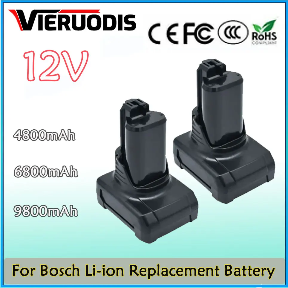 

12V for Bosch 4.8AH/6.8AH/9.8AH Li-ion BAT420 Replacement Battery For BAT411A BAT412 BAT412A BAT413 Max Power Tools Battery