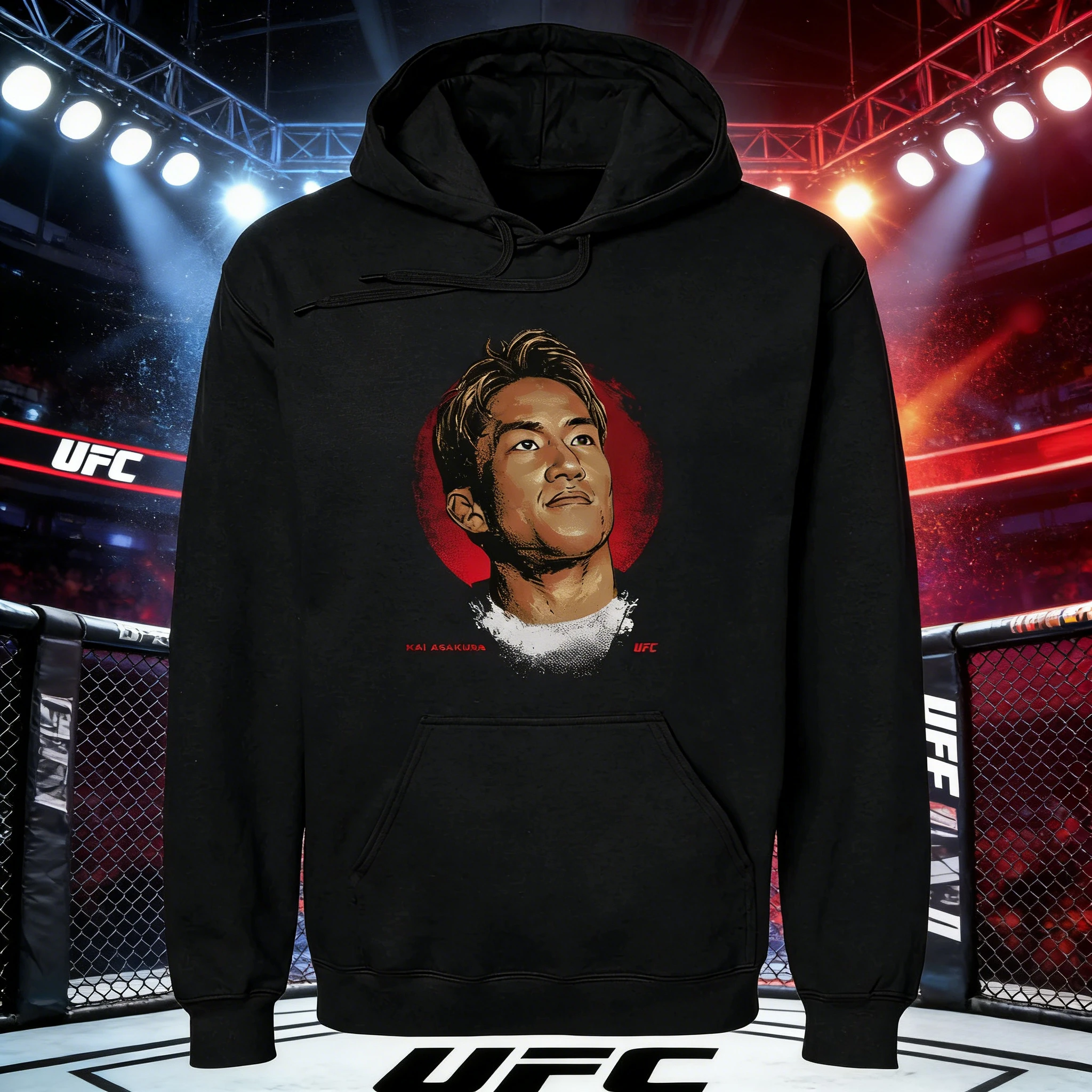 

Осень/зима 2026, UFC Kai Asakura, боевая толстовка с рисунком, женская модная свободная повседневная хлопковая теплая толстовка, пальто унисекс