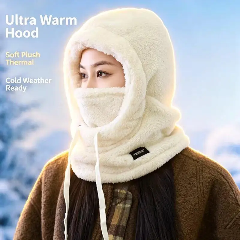 Winter Warm Thermal Windproof Balaclava Ski Hood Motorcycle Face Cover Polar Fleece Adjustable Cycling Neck Cover Full Face Mask