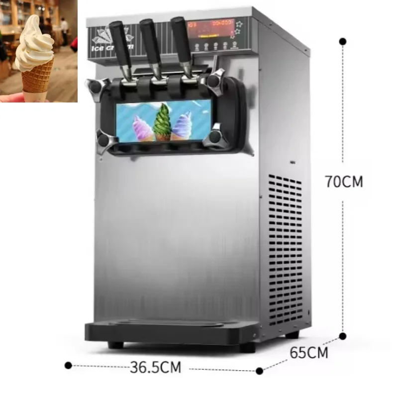 Hot Selling Small Tabletop Three Flavor Soft Ice Cream Machine Soft Serve Ice Cream Making Machine
