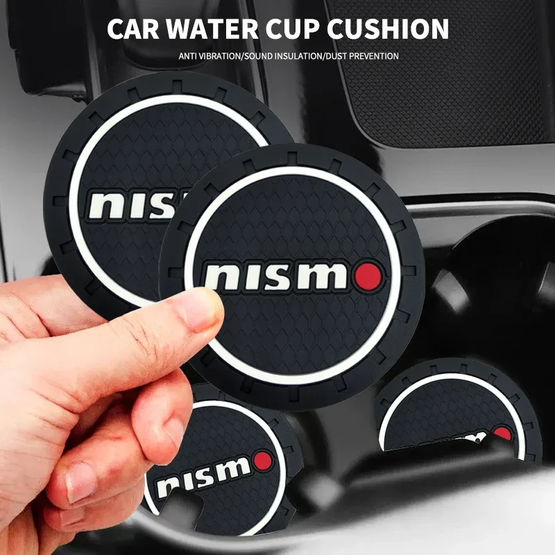 1/2pcs New Car Cup Holder Anti-Slip Silicone Insert Coaster Mat For Nismo Nissan Tiida Teana Skyline Juke X-trail Almera Qashqai