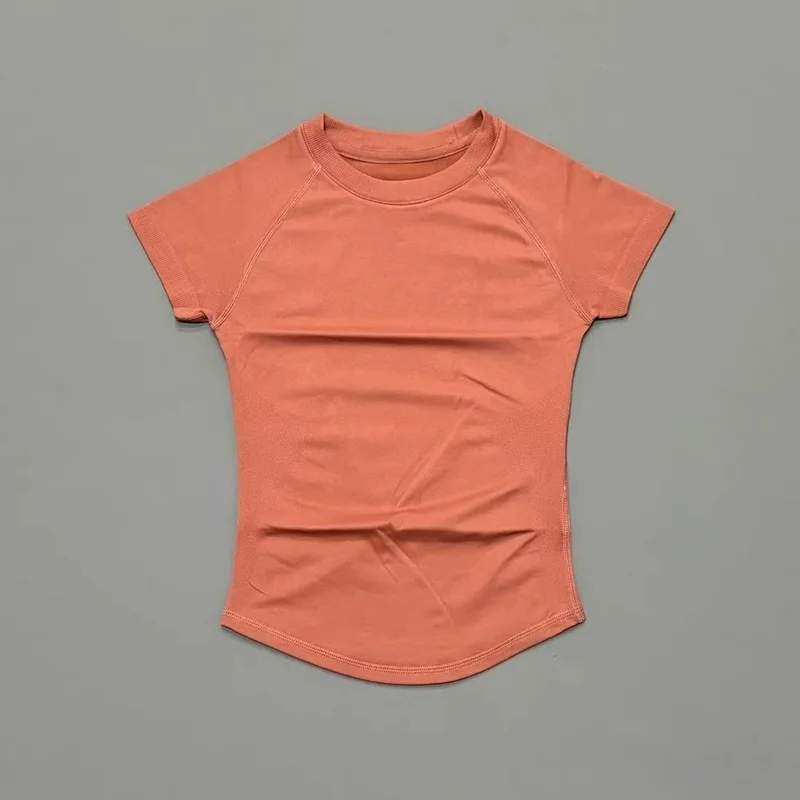HISTELLO Kurzarm-Fitness-T-Shirt, schnell trocknend, schmale Passform, atmungsaktiv, nahtlos, für Training, Yoga, Fitness, Laufen, Freizeit, Sport – Detail 10