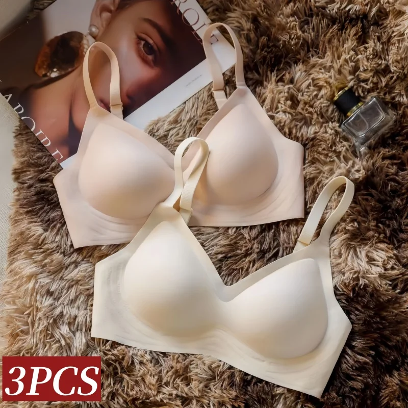 

3Pcs/Set Seamless Bras Women Sexy Lingerie Non-wire Brassiere Adjust shoulder Strap Underwear Comfort Intimates