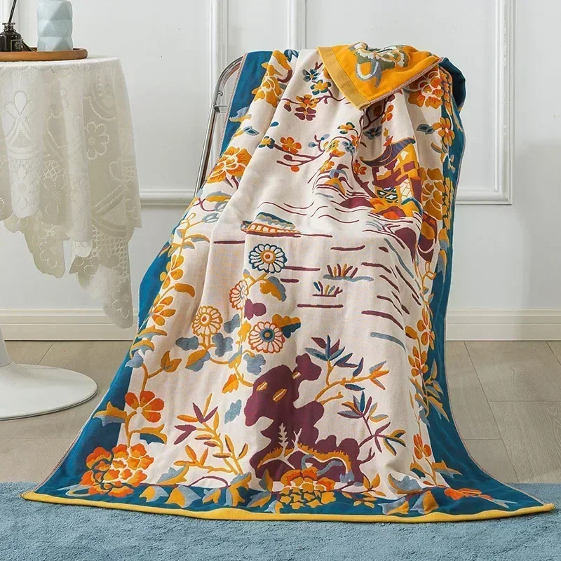 Boho Cotton Bath Towel For Adults Soft Skin-friendly Absorbent Larger Towel Bathroom Multifunctional Cover Blanket Gauze Wrap