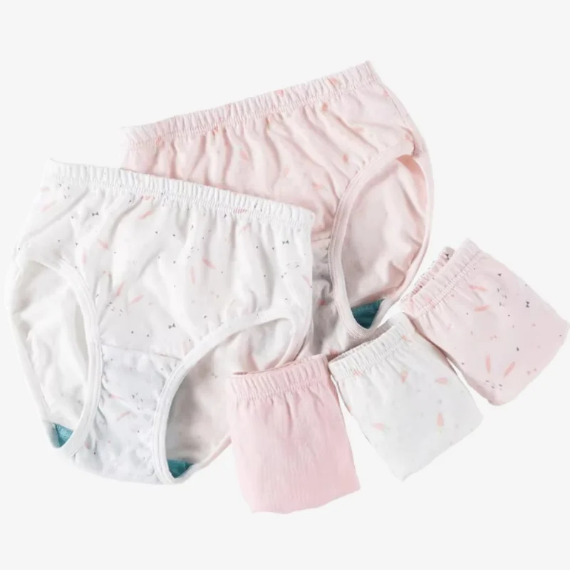 5pcs Girls Pure Cotton Cute Cartoon Print Underwear Briefs Comfort Breathable Mid Waist Triangle Pants ABDL Learning Panties﻿﻿﻿