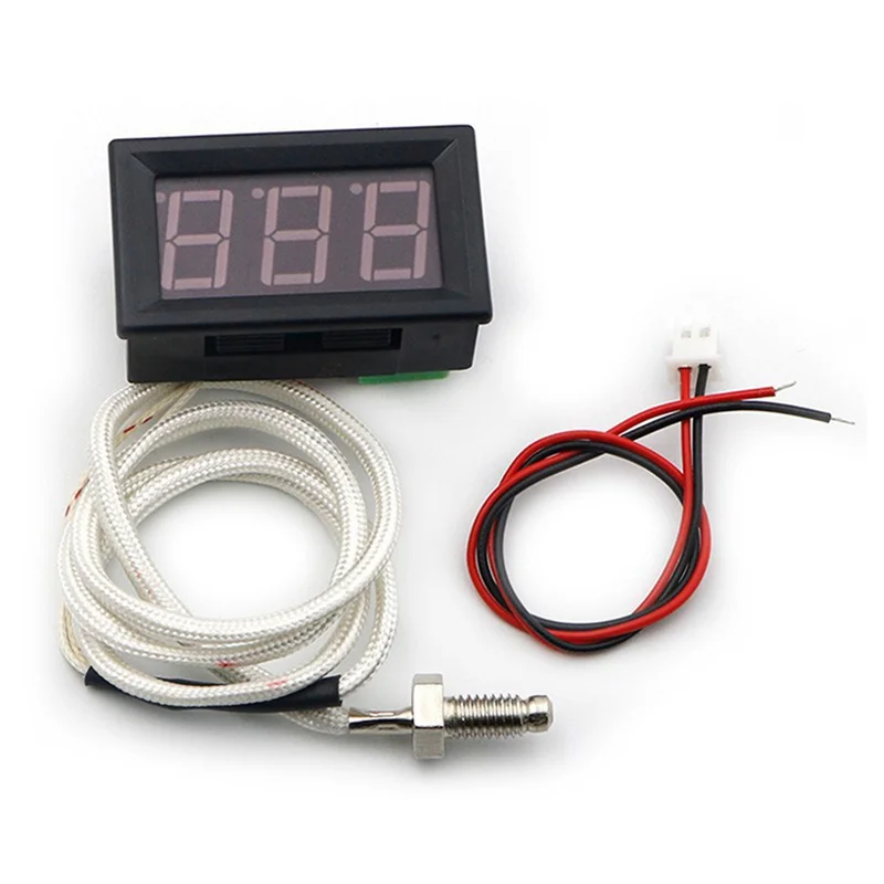 Промышленный высокотемпературный термопарный термометр K-типа M6 DC12V -30-800 ℃   Цифровой измеритель температуры, простой в использовании, красный-B