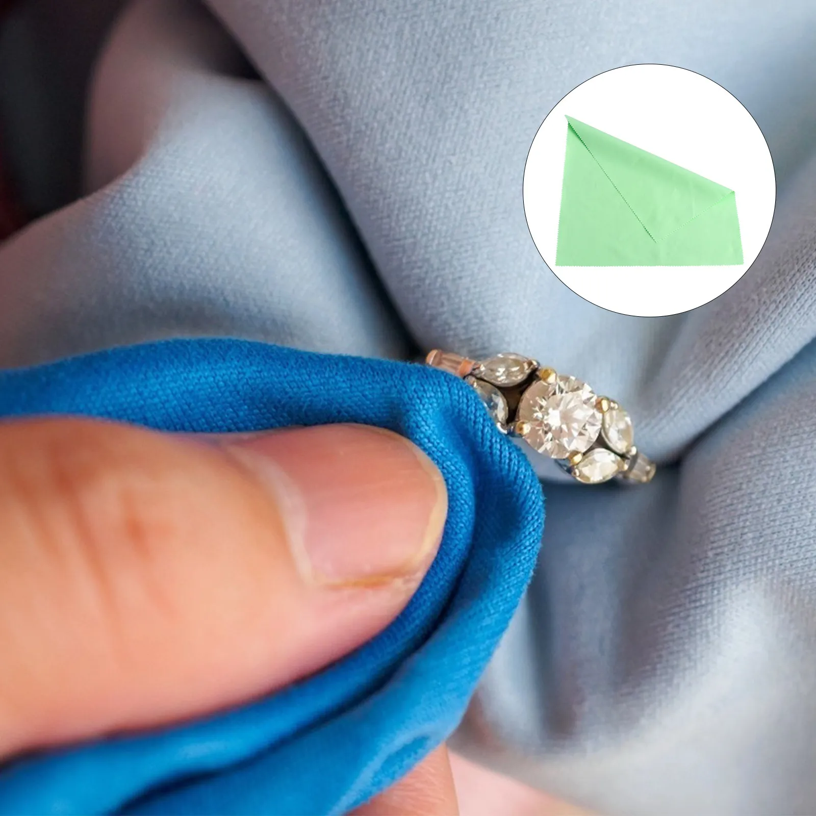2Pcs Double-Sided Jewelry Cleaning Cloth Polishing Suede Fabric for Silver Gold Watch Eyeglasses Durable Cleaning Cloth
