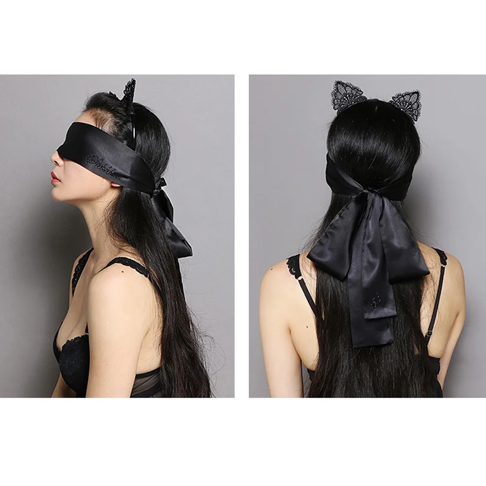 

Ears Hairband Lace Headband For Women Party Cosplay Cat Ears Hairband Christmas Masquerade Costume Accessory Black