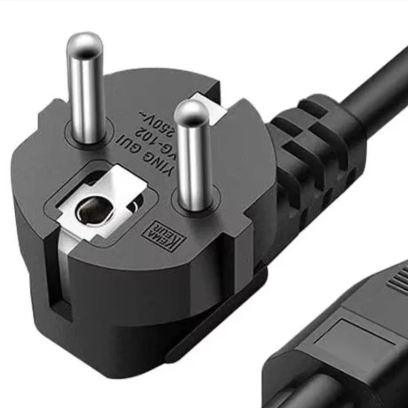 2/3/5 Pack 1.5M EU Schuko 3‑Pin IEC C5 Pure Copper Core Charging Cord for Laptop PC Monitor Printer Bulk Safe Stable Power Cable