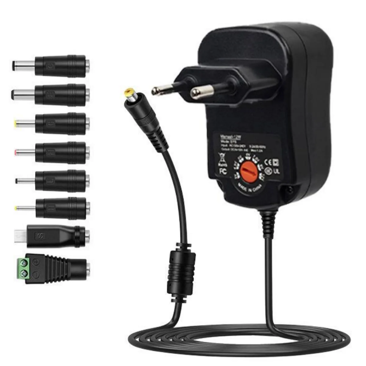 30W Adapter 3V 4,5V 5V 6V 7,5V 9V 12V Einstellbare Spannung Netzteile EU/US USB Universal Ladegerät Versorgung Konverter mit 8 Spitzen