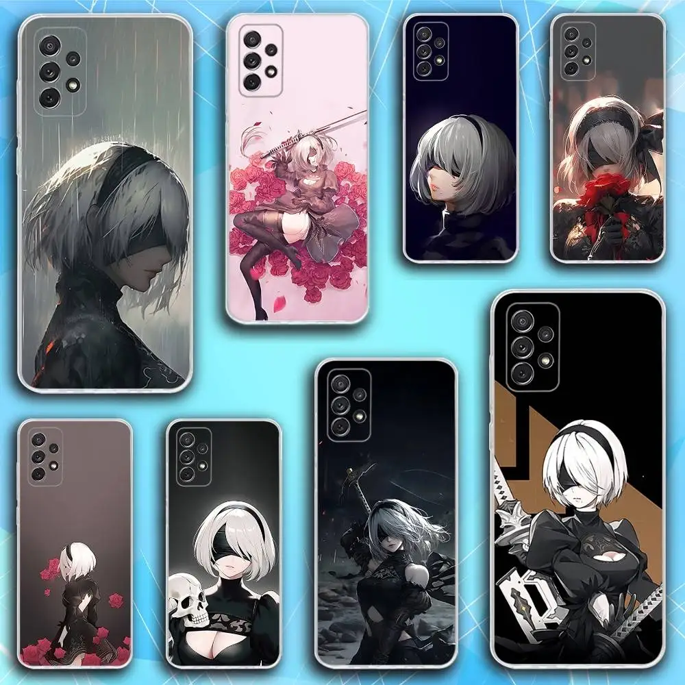 

N-Nier A-Automata 2B Phone Case For Samsung S30,23,21,22,20, FE lite,S10,9,8,7 PIus Note20ultra Soft Transparent