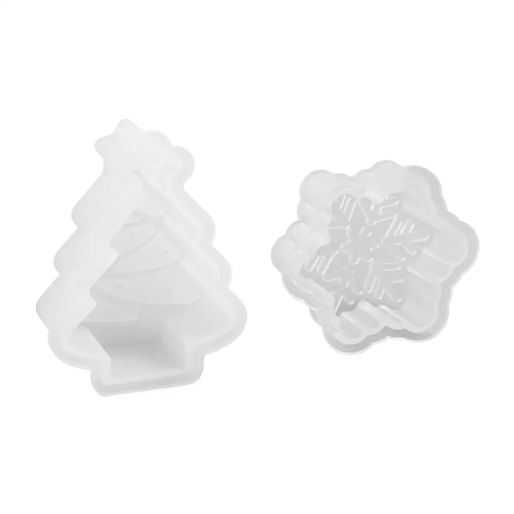 Gypsum Silicone Snowflake Candle Mold Christmas Tree Odorless Christmas Tree Mold Snowman Deer Reusable Making Soap