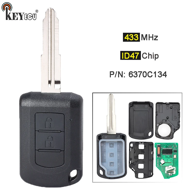 

KEYECU 433MHz ID47 Chip P/N: 6370C134 Replacemt Remote Key Fob for Mitsubishi Eclipse Cross GK1W/2W/9W 2017.10.1-2020.12