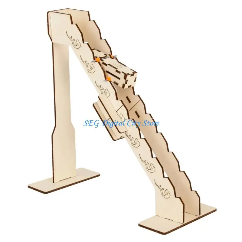U75B Hands On Assembly Wooden Slope Educational Center Of Gravitation Demonstrator Physics Experiment Apparatus For Students