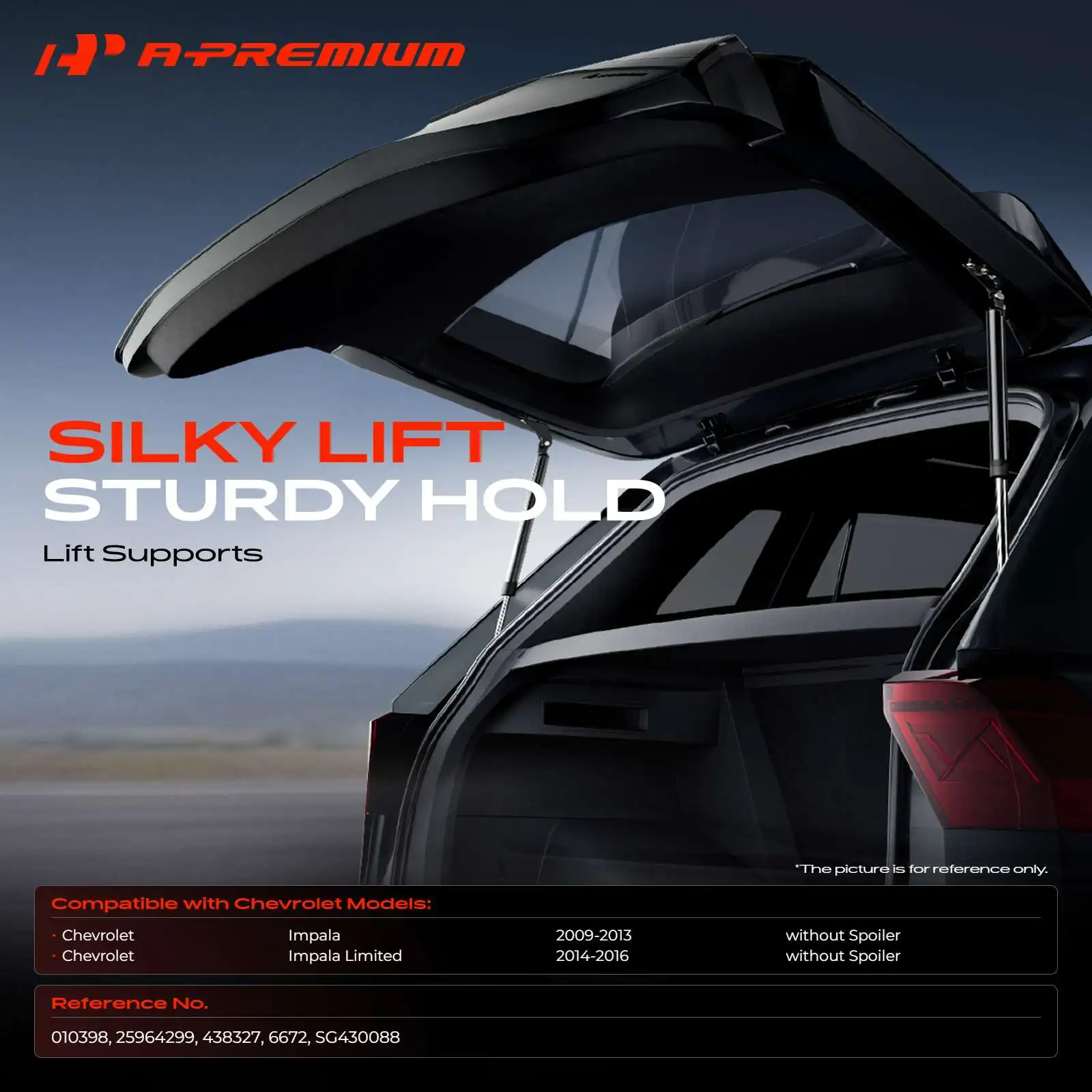 A-Premium 2Pcs Rear Trunk Lift Supports Shocks Struts for Chevrolet Impala 2009-2013 Impala Limited 2014-2016