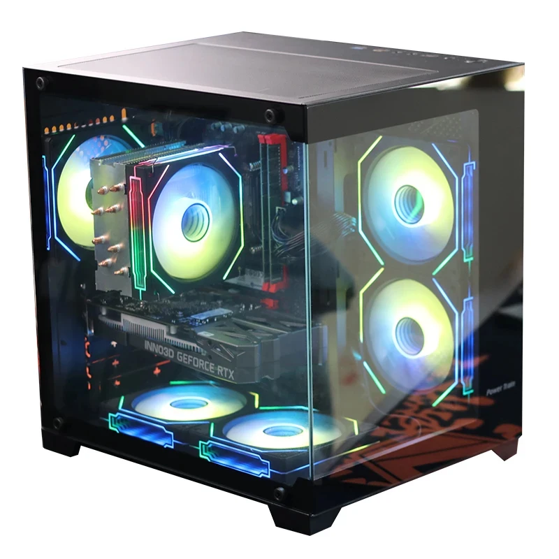 Desktop Computer I3 12100F 16GB 500G SSD RX550 4GB DDR5 Quad Core Win11 PC Desktop Computer Host Office and Household Use Gaming