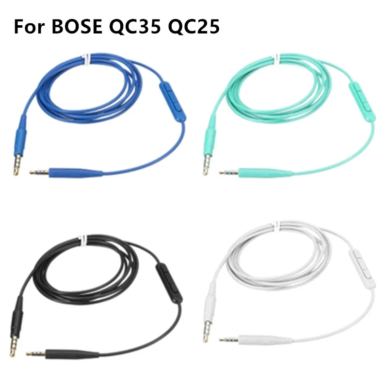 Mic & controle de volume cabo de fone de ouvido para bose qc35 qc25 oe2 soundtrue soundlink fone de ouvido 2.5mm a 3.5mm aux cabos cabo