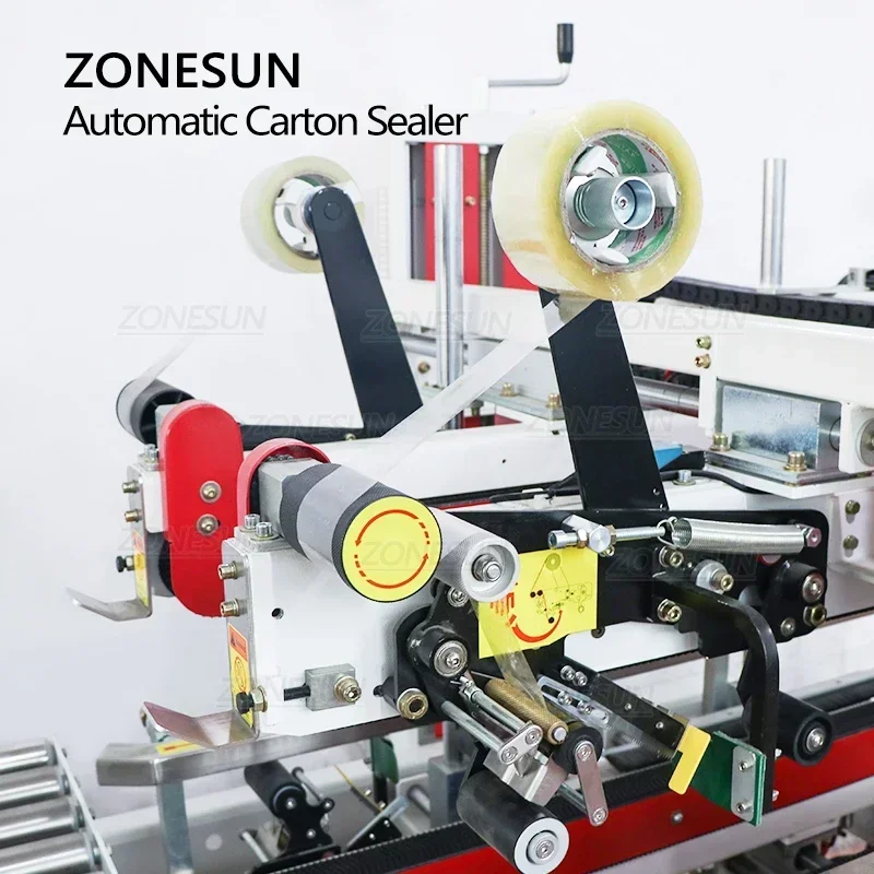 ZONESUN ZS-FK8001 التلقائي الكرتون الزاوية السدادة الشريط ملصق أربعة الجانبين الكرتون حافة آلة الختم آلة الربط